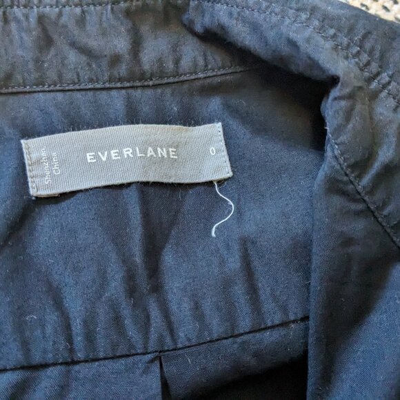 Everlane Cotton Air Button Up Long Sleeve Black Shirt 0 Small - Picture 4 of 6